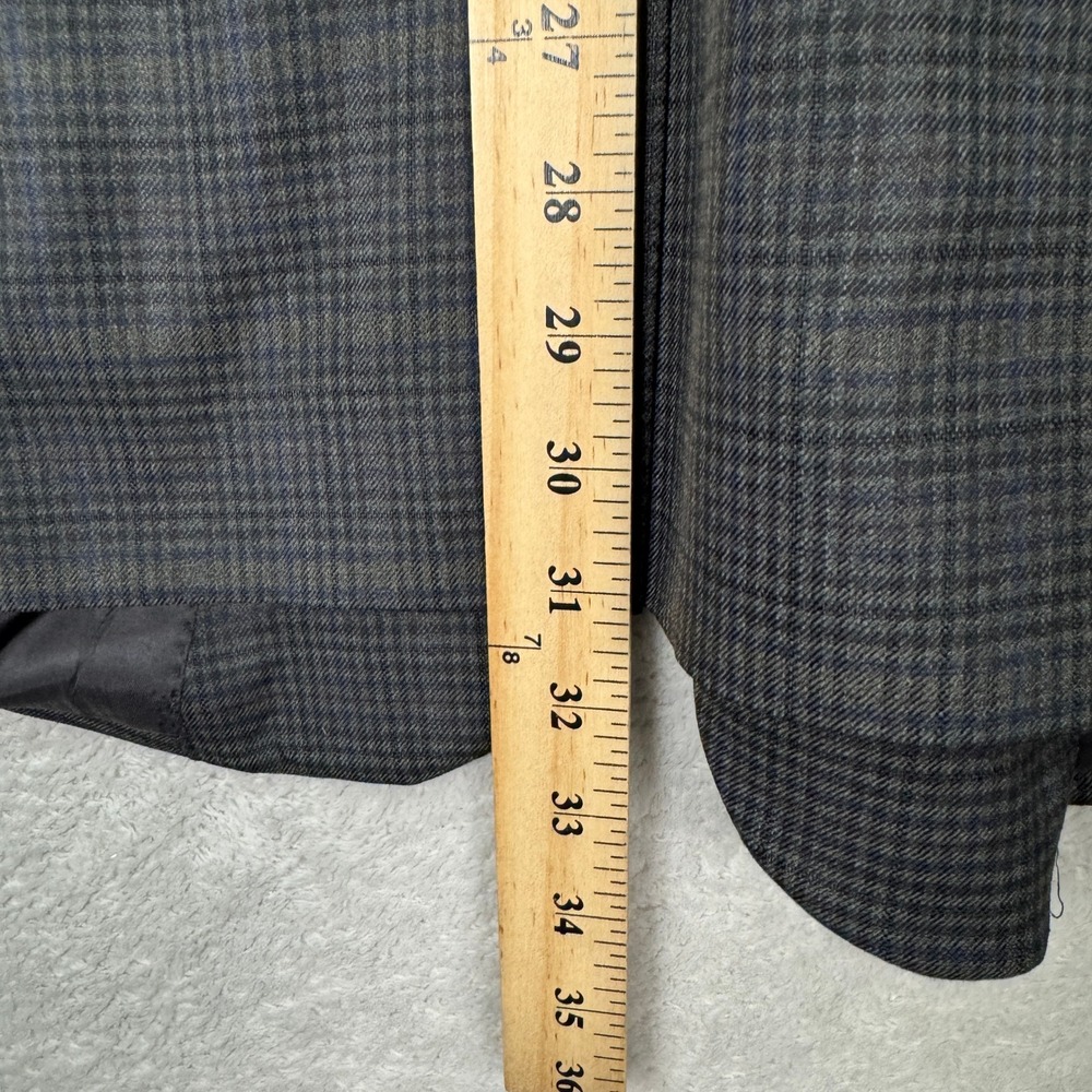Jos‎ A Bank Mens 48R Silk Wool Plaid Sport Coat Blazer Jacket Charcoal Blue EUC - Picture 11 of 11
